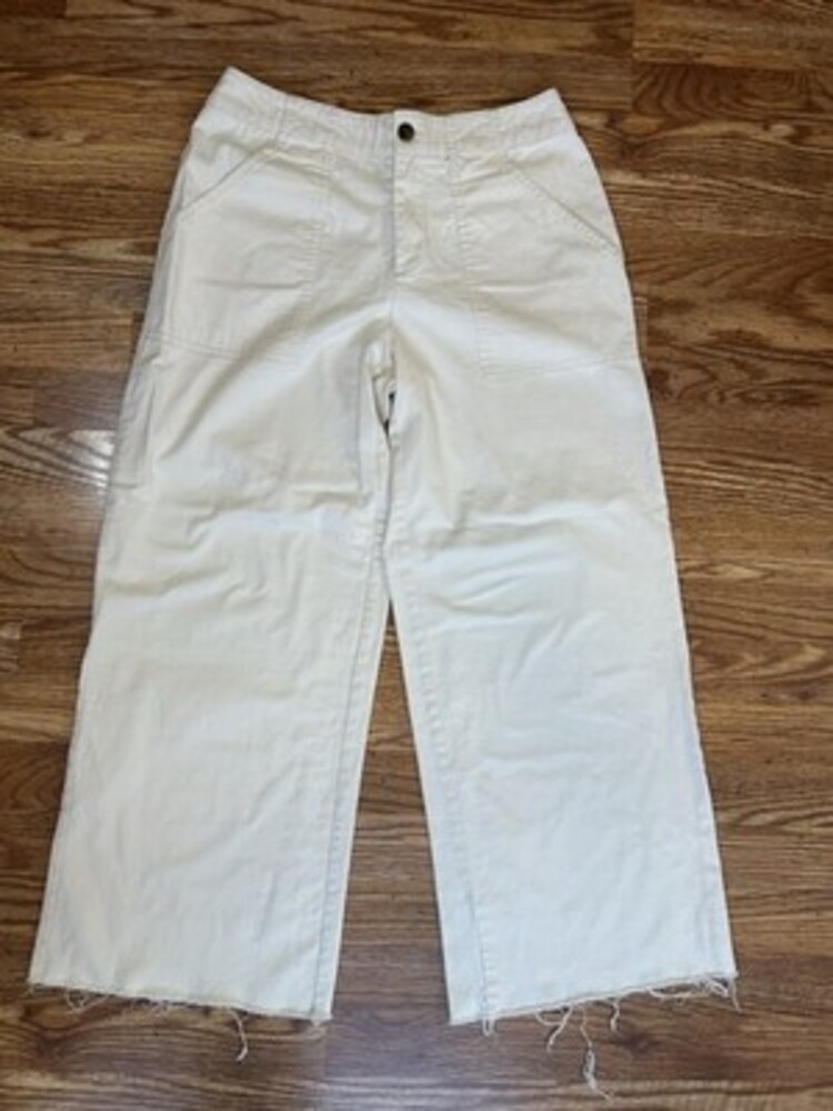 Nili Lotan for Target Women's Pants Size 4 Wide Leg High Rise Chino Cut Off Hem